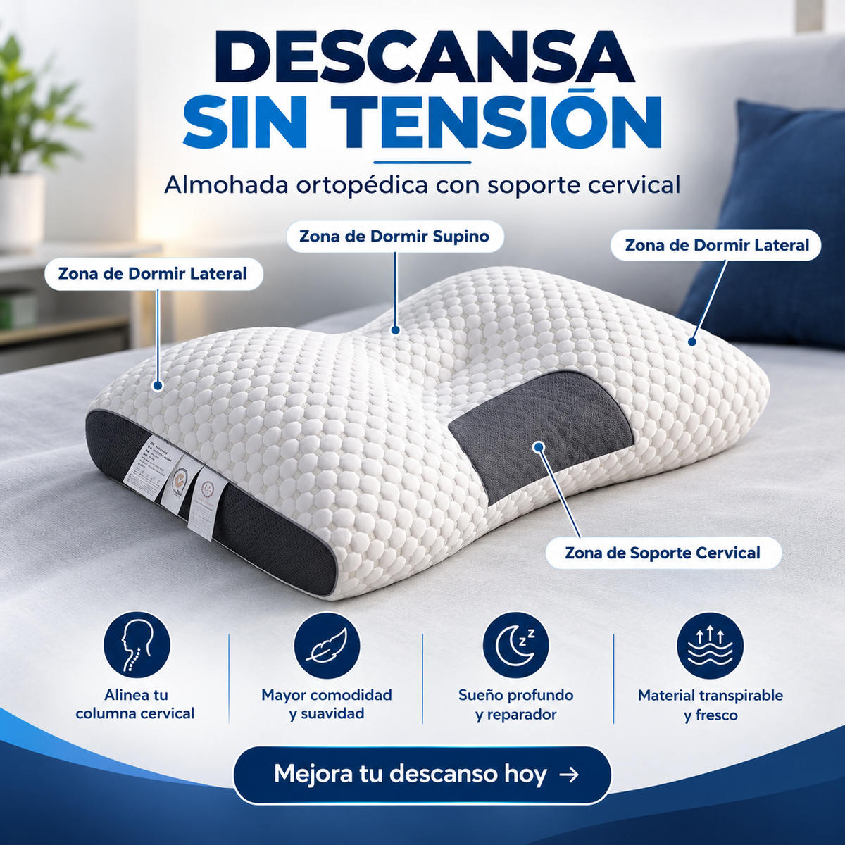Almohada Cervical Ergonomica 1pcs